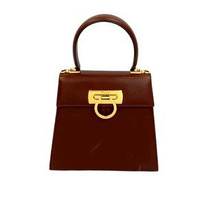 SALVATORE FERRAGAMO Brown Leather Shoulder Bag